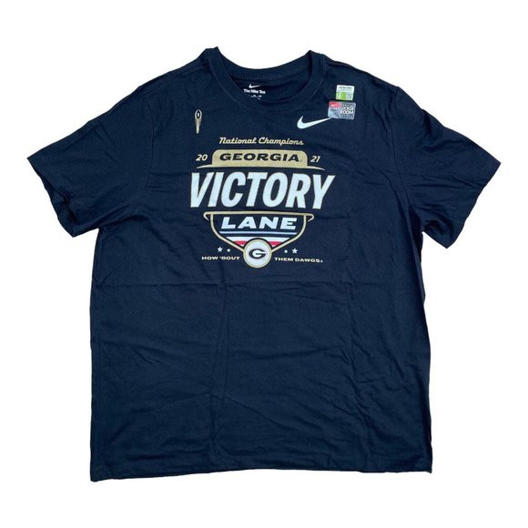 Georgia Bulldogs Nike CFP 2021 National Champions Locker Room Tee Size 2XL Black - Picture 1 of 5